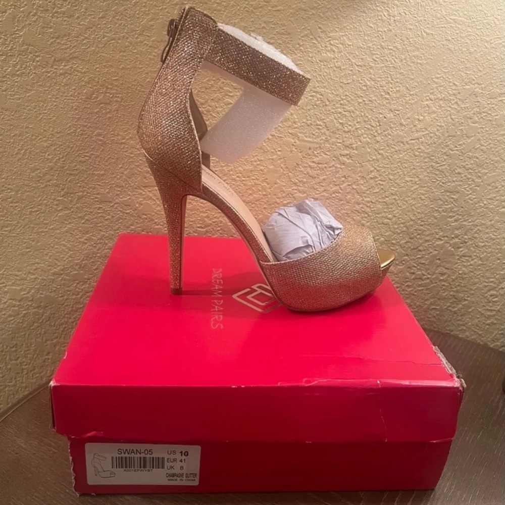 Dream Paris “Swan-05”Elegant Champagne Glitter Color High Heels